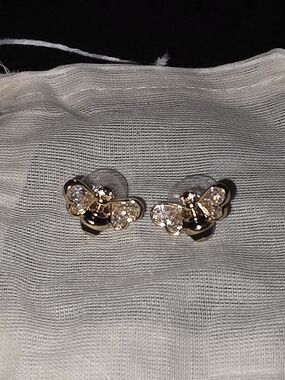 kate spade Gold Bee Crystal Stud Earrings